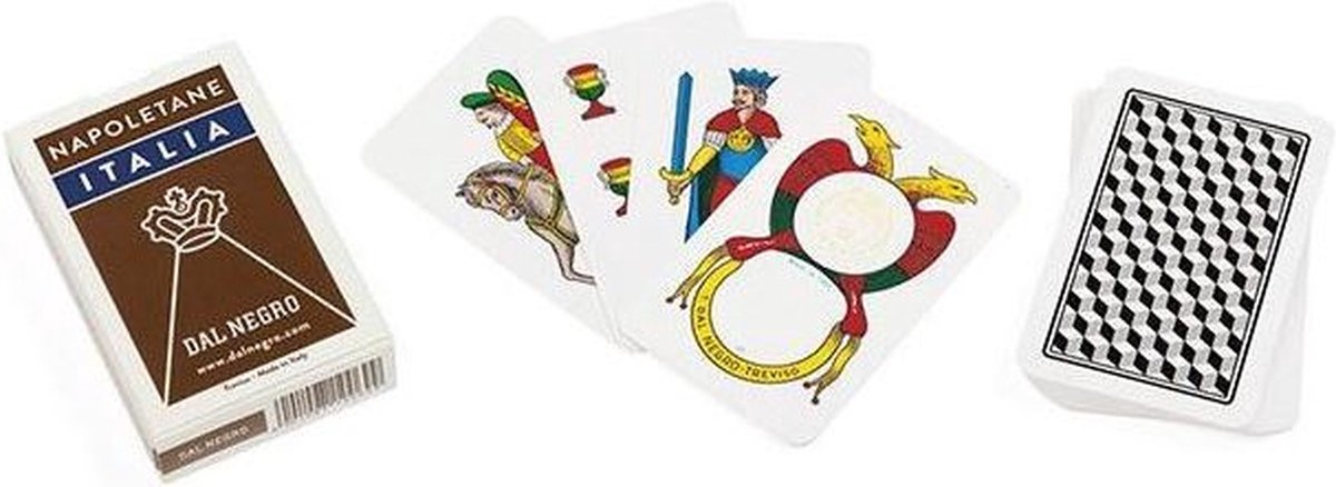 Speelkaarten napoletane 83,5 mm karton bruin 41-delig