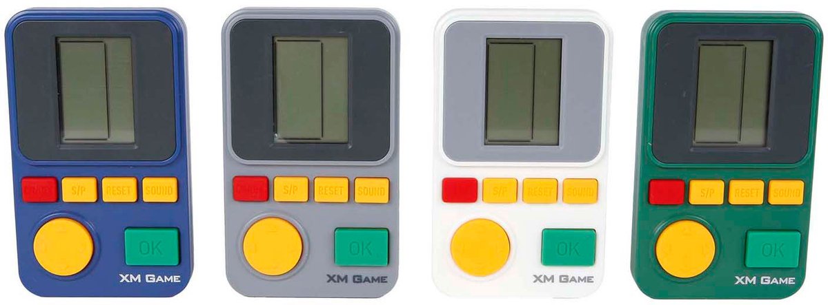 Van manen brickgame retro spelcomputer 23 spellen 6,5x11cm speelgoed.