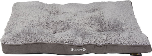 Scruffs cosy - comfortabel hondenkussen - met imitatie suède buitenvoering en superzachte binnenvoering - grijs - 82 x 58 cm