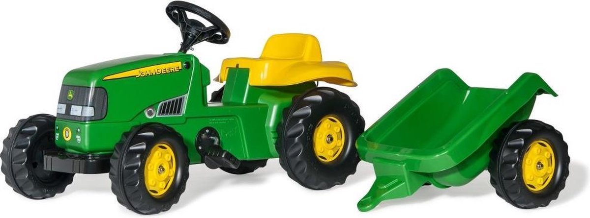 Rolly toys john deere traptractor rollykid - met aanhanger - vanaf 3 jaar