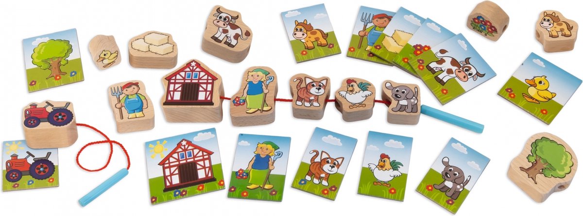 Janod houten rijgspel 13dlg.