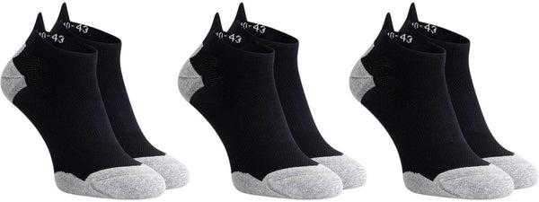 Rogelli core dames en heren 3 pack korte hardloopsokken - zwart grijs