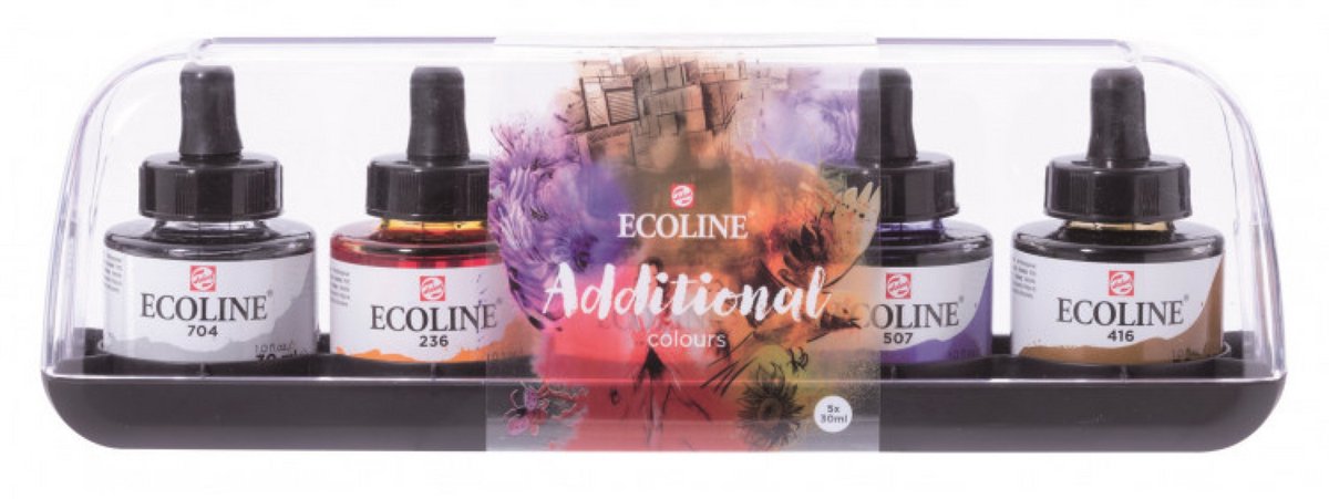 Bruynzeel ecoline vloeibare waterverfset extra, 5x30ml