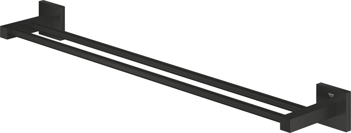 Grohe quickfix start cube dubbele handdoekhouder - 654 mm - twee rails - matte black
