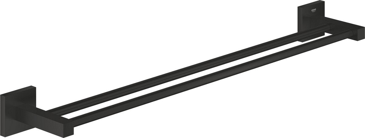 Grohe quickfix start cube dubbele handdoekhouder - 654 mm - twee rails - matte black