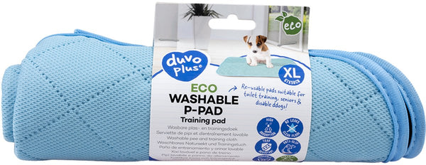 Duvo plus dierentoilet eco - wasbare p-pad xl - waterdicht - 67x50cm blauw