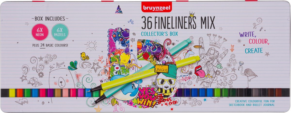 Bruynzeel finelinerset 36 kleuren