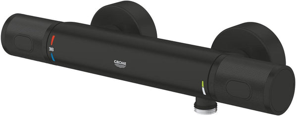 Grohe precision feel thermostatische douchemengkraan met cooltouch - wandgemonteerd - waterbesparend - mat zwart