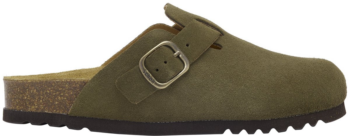 Scholl fae new suede sa womens khaki falso clogs - khaki - maat 36