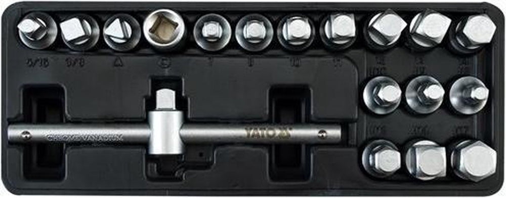 Yato - olieplug sleutelset - 18-delig - 3 8 aandrijving