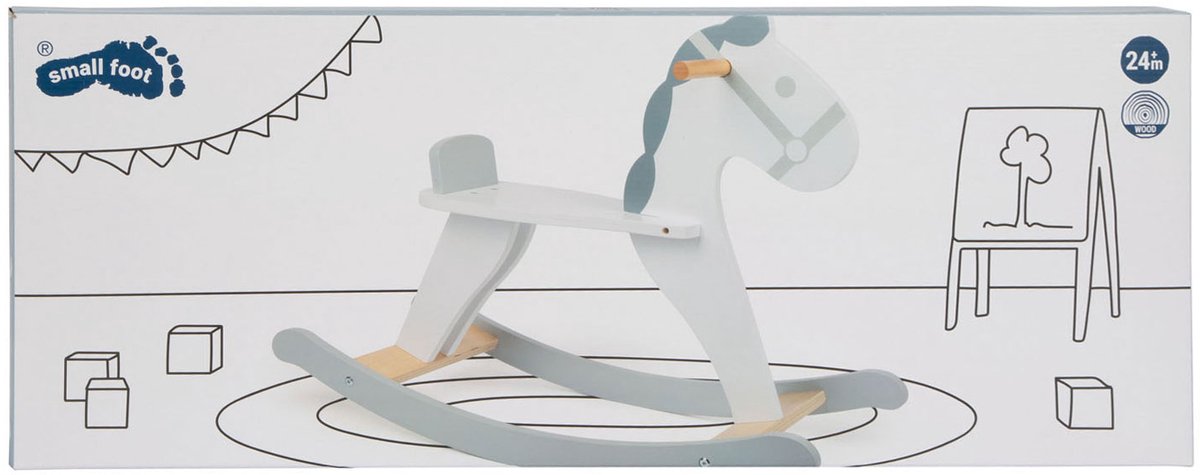 Small foot - houten schommelpaard skandi wit