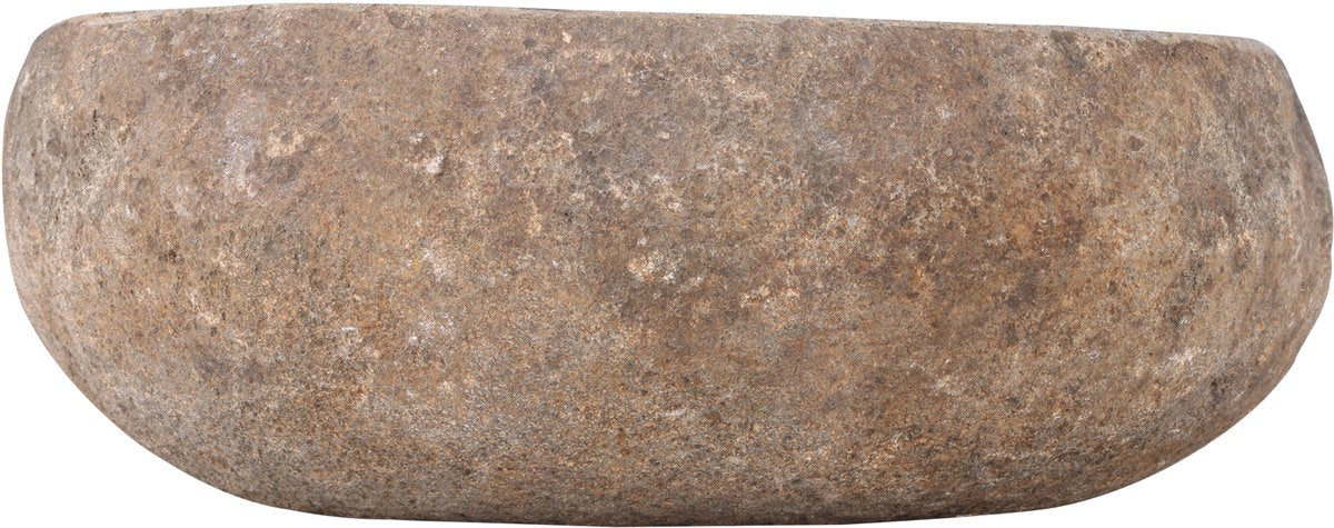 Differnz waskom nusa ø35-39 x 15 cm - wasbak natuursteen zonder overloop - opzetwastafel opbouw - spoelbak ronde vorm - badkamer accessoire - grijs