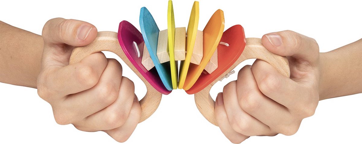 Goki regenboog houten rammelaar