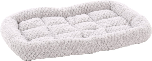 Flamingo hondenkussen – benchkussen – extra zacht hondenkussen 55,5 x 38,5 cm – geschikt voor hondenbench en kattenkussen – jacquard rechthoekig grijs