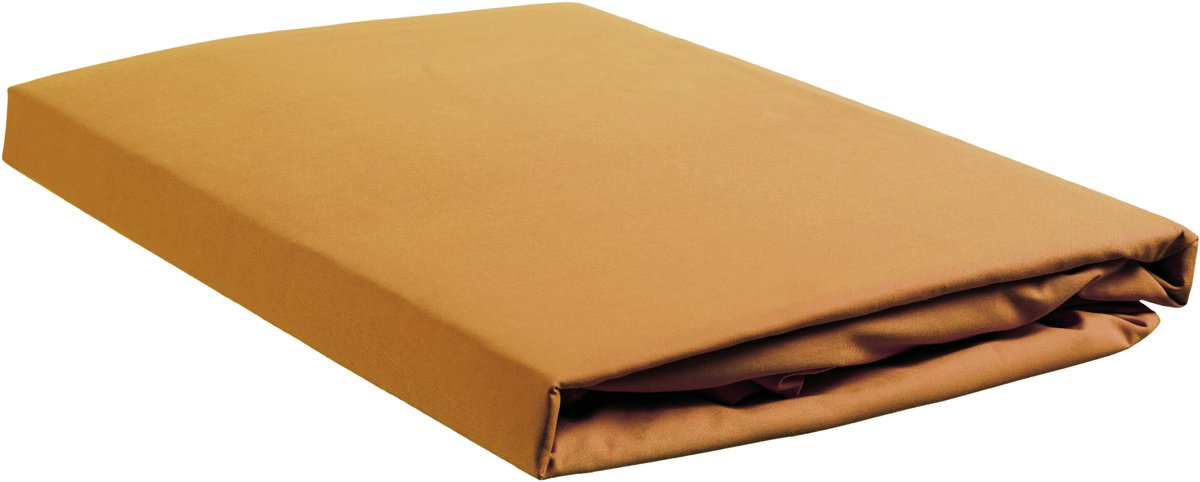 Ambiante katoen - splittopper hoeslaken - 200x200 - oker