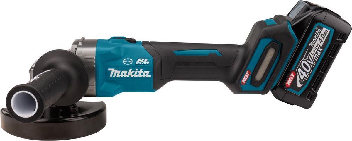 Makita ga005gm201 40v max haakse slijper 125 mm 4,0 ah accu (2 st), lader, mbox - ga005gm201