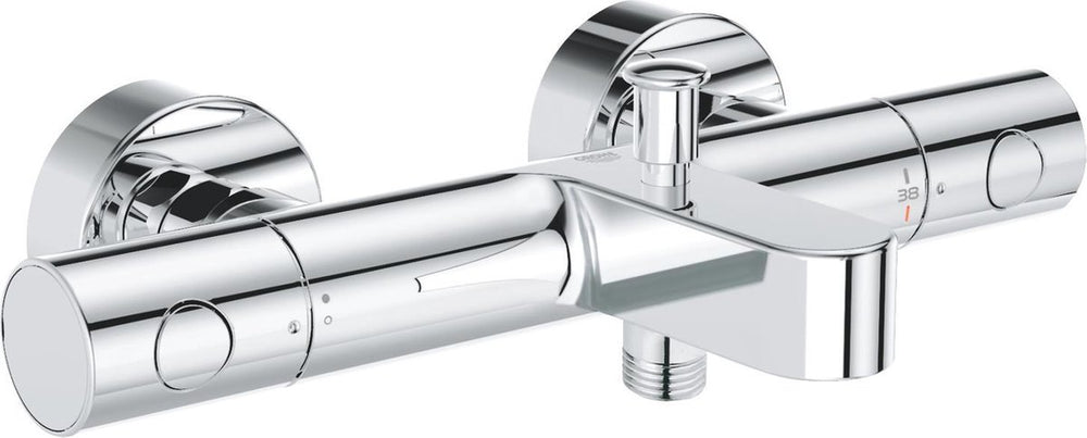 Grohe grohtherm 800 cosmopolitan thermostatische badkraan - 15 cm - waterbesparend - met omstelling - inclusief koppelingen - chroom
