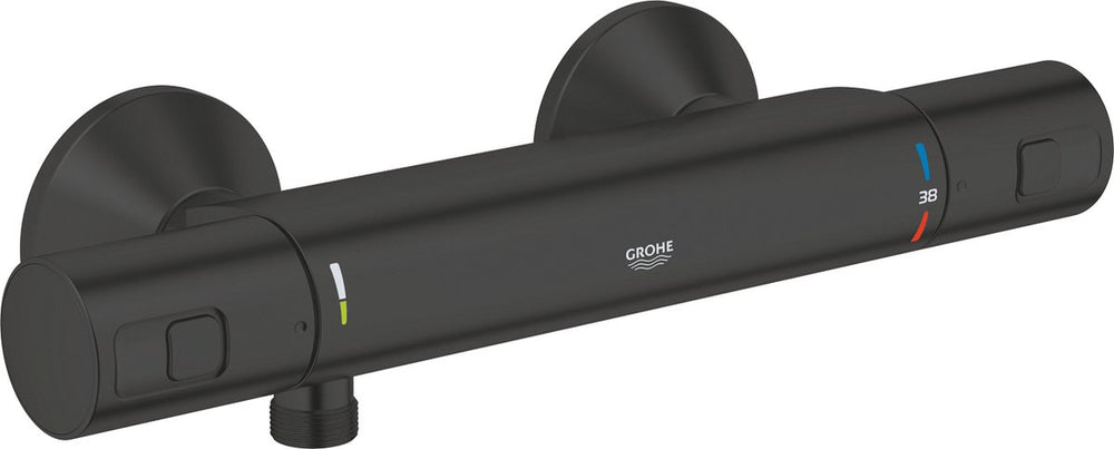 Grohe precision start thermostatische douchekraan - 15 cm - waterbesparend - inclusief koppelingen - mat zwart