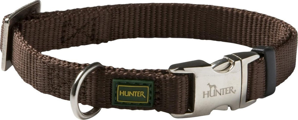 Hunter vario basic alu-strong hondenhalsband - 45-65 cm - nylon - bruin