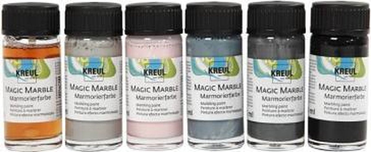 Creativ company magisch marmer verf pastelkleuren, 6x20ml