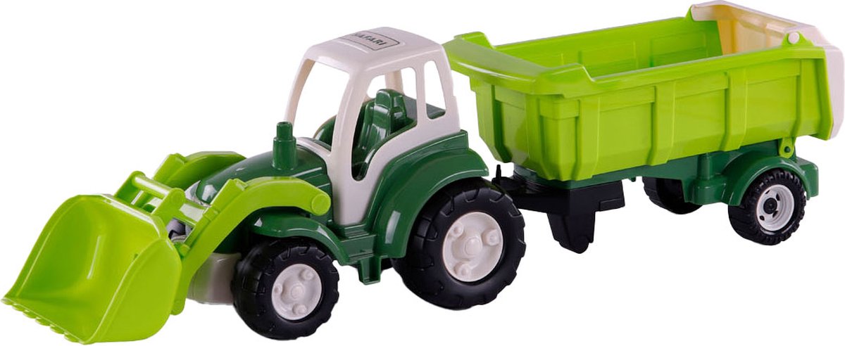 Cavallino xl tractor groen met kiep aanhangwagen, 86,5cm