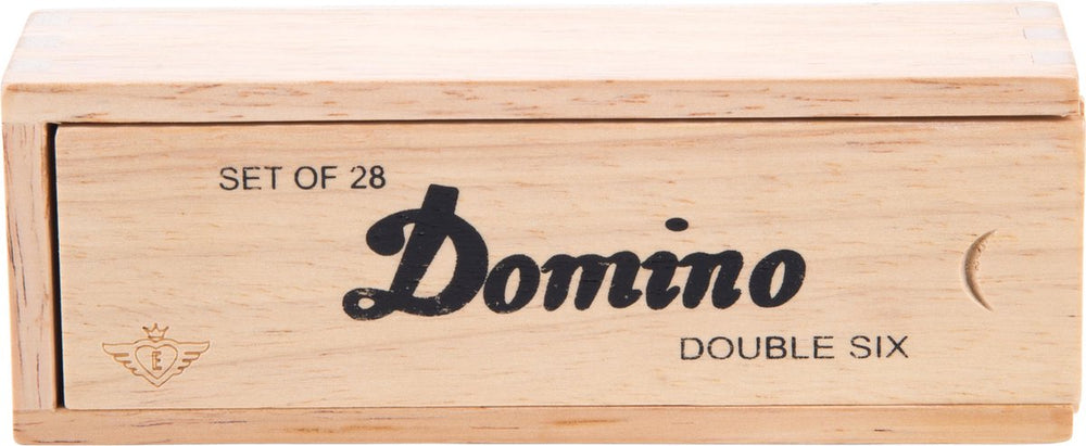 Basisspel domino hout dubbel 6 in kist