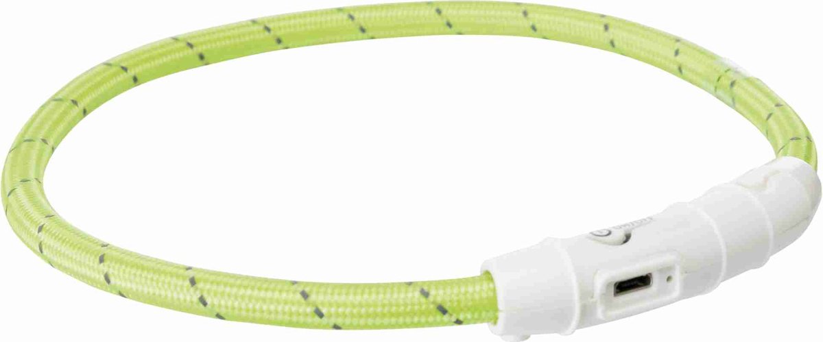 Trixie Halsband hond flitslichthalsband usb tpu nylon groen