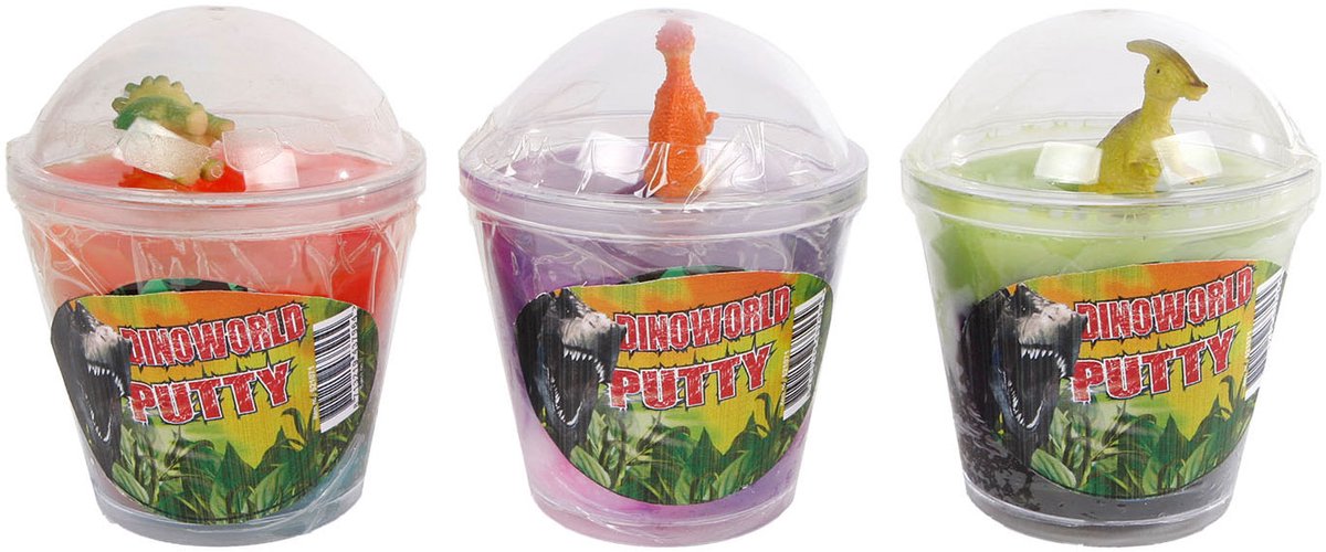 Van Manen Planet Happy Dinoworld Putty Toy with Dino Figure - Multicolor.