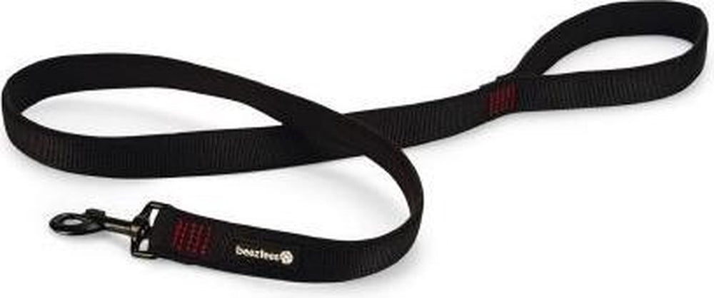 Beeztees parinca premium hondenriem - hondenlijn - weersbestendig - nylon - zwart - 180 cm x 25 mm