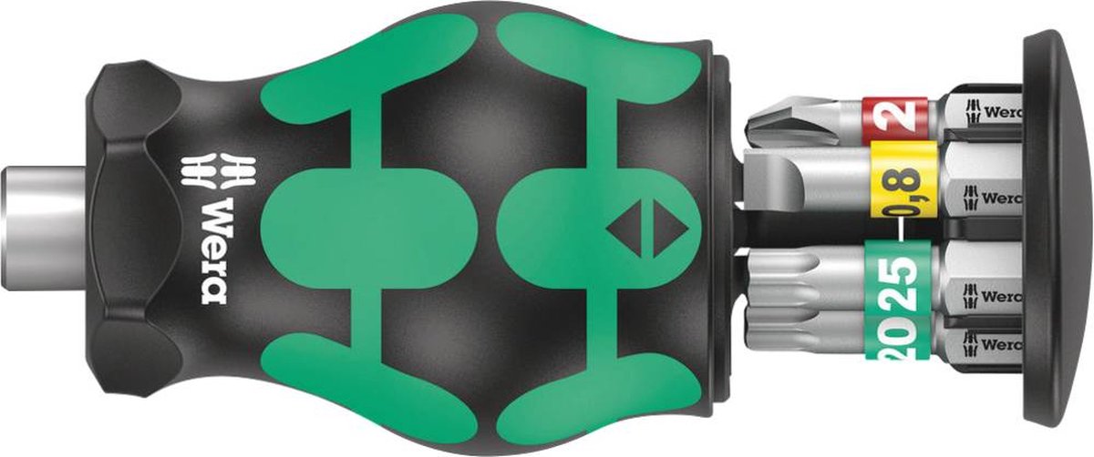 Wera kraftform kompakt stubby magazin 1 05008873001 bitset 7-delig kruiskop phillips, plat, torx incl. bithouder