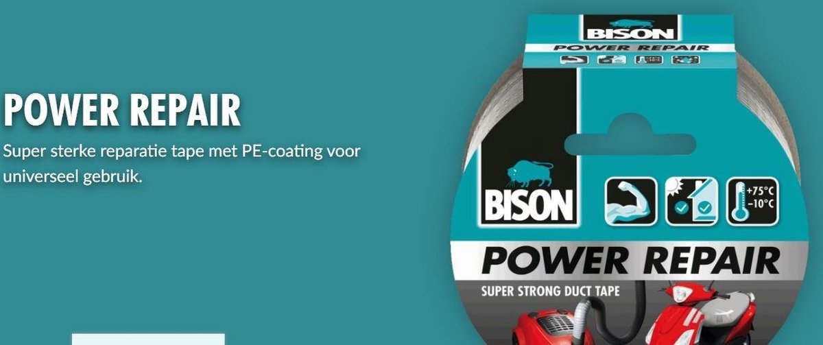 Bison powerreparatie grijs rol 10 m