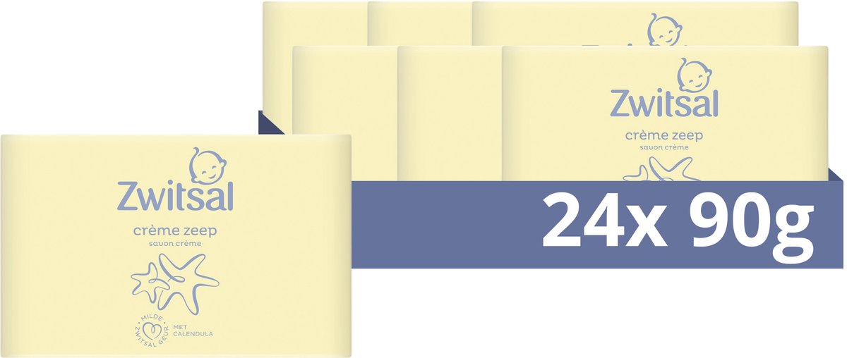 Zwitsal - crème zeepblok - baby - 6 x 4 x 90 g