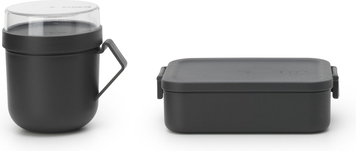 Brabantia lunchset make take 2-delig donkergrijs
