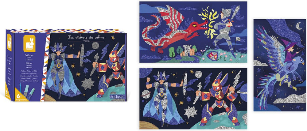 Janod - les ateliers du calme - glitter superhelden knutselset