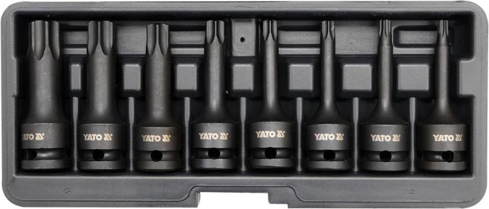 Yato slagmoersleutel bitset 8-delig zwart yt- 1065