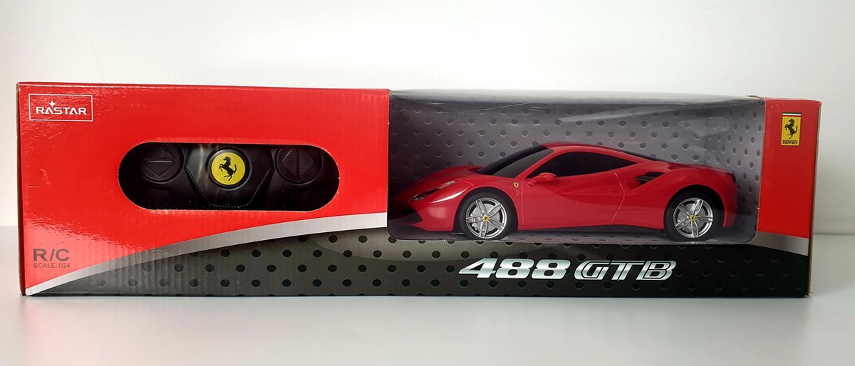 Rastar rc ferrari 488 gtb jongens 27 mhz 1:24 rood