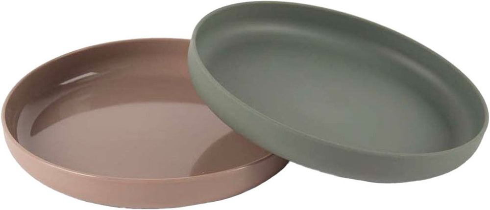 Dantoy baby bordenset olijfgroen mokka bioplastic 2-delig duurzaam.