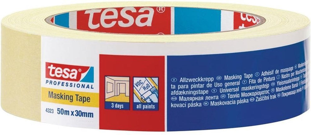 Tesa standard 04323-00042-00 schilderstape krepp beige (l x b) 50 m x 30 mm 1 stuk(s)
