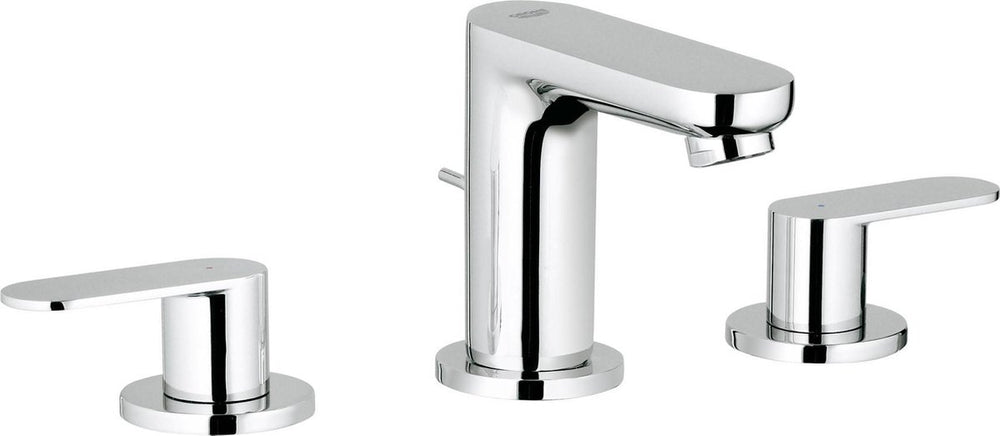 Grohe eurosmart cosmopolitan driegats wastafelkraan - lage uitloop - met trekwaste - chroom