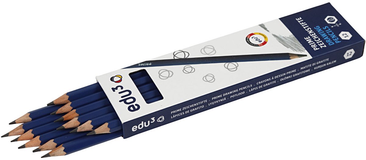 Edu3 edu tekenpotlood, hardheid 4b, 12 stuk 1 doos