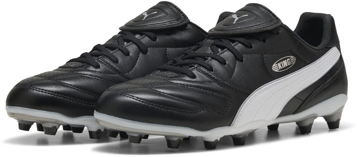 Puma king liga fg ag unisex sportschoenen - black- silver- white