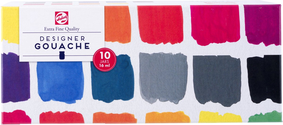 Talens plakkaatverf extra fijn set, 10x16ml flacons
