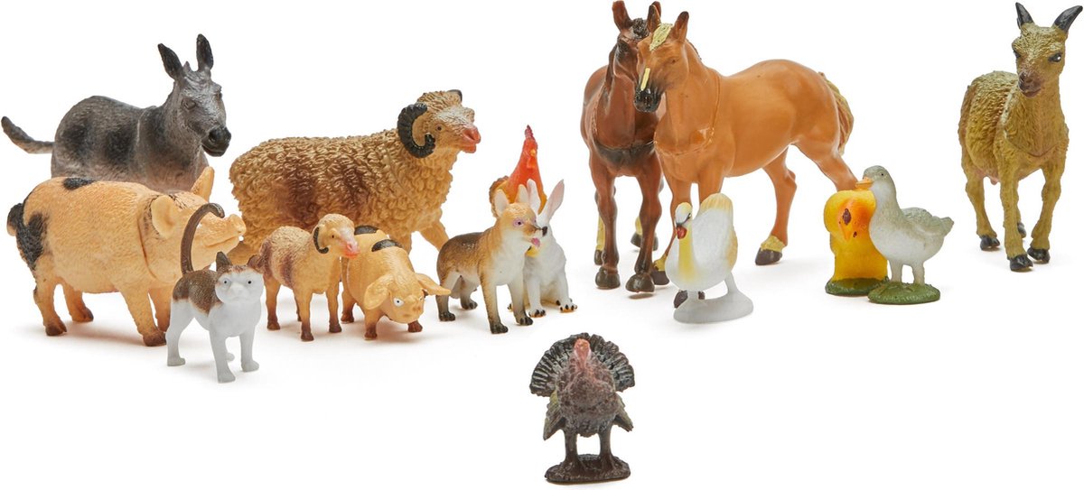 Johntoy farm animals - 20 pieces in bag - animal toys