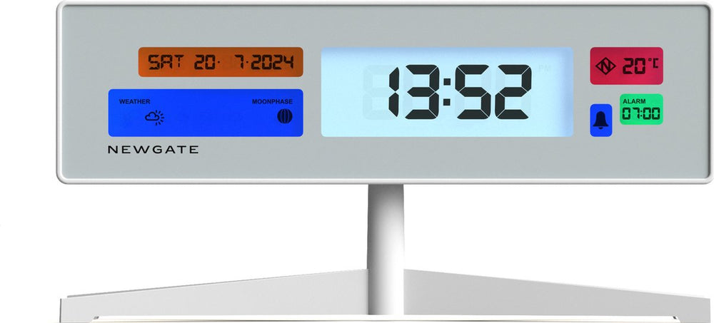 Newgate supergenius - lcd wekker - wit