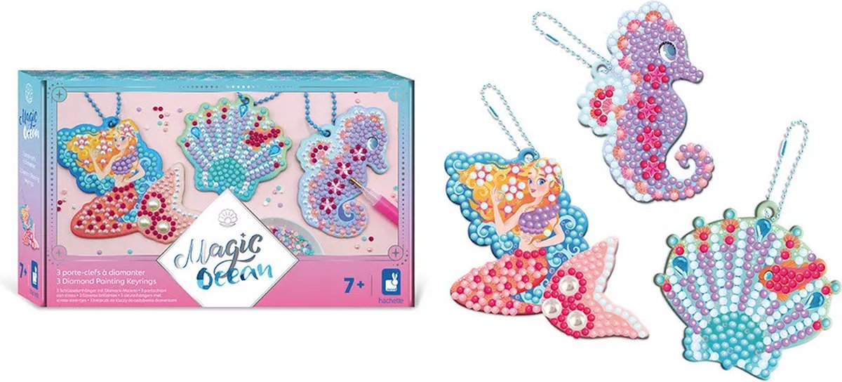 Janod - magic ocean - 3 diamond sleutelhangers