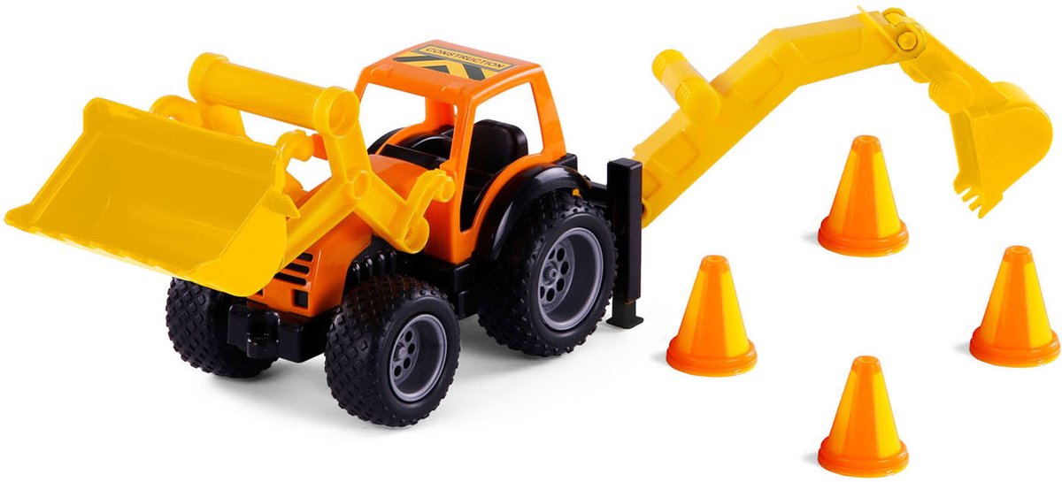Cavallino handgreep graafmachine tractor met rubberbanden, 38,5cm