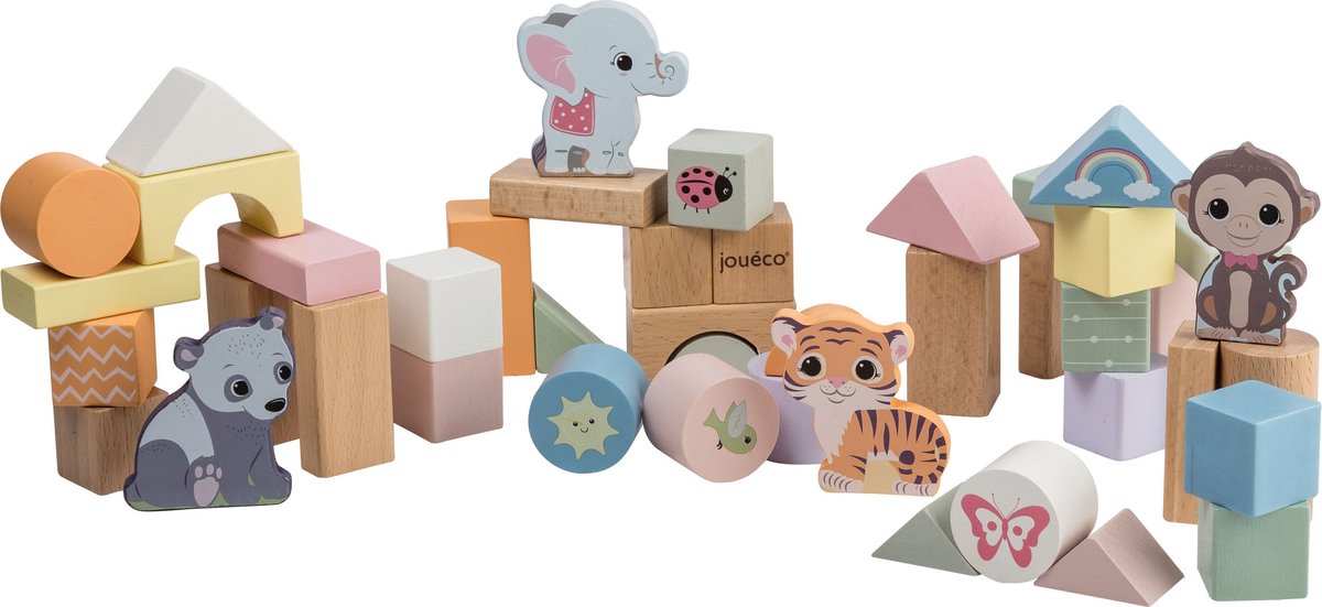 Joueco de wildies houten blokken, 50st