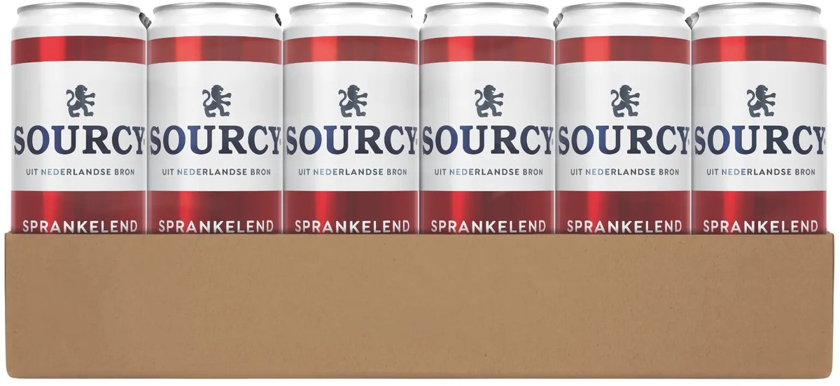 Sourcy - rood - bronwater - blik - 24 x 330 ml - tray