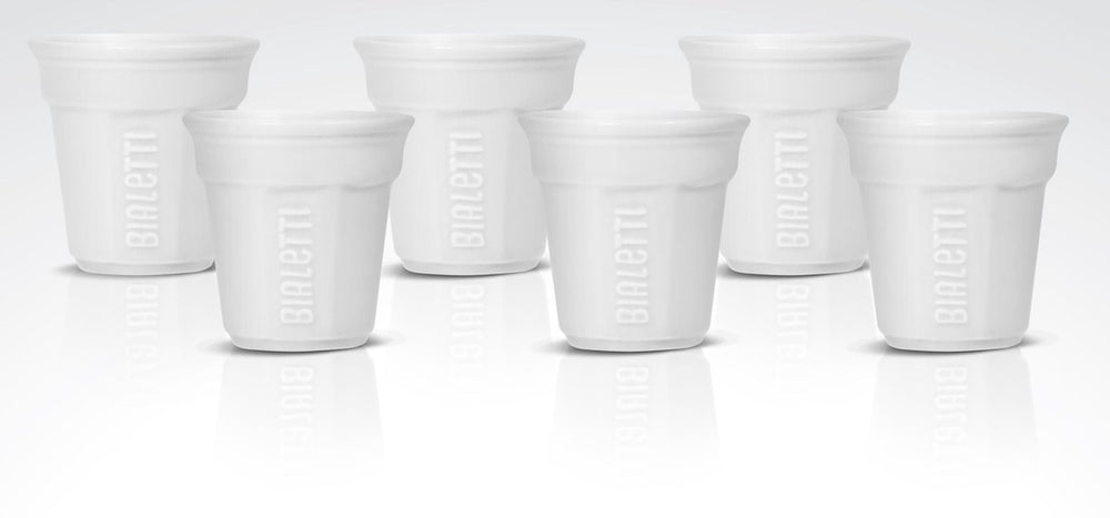 Bialetti - espressobekers - set van 6 - wit