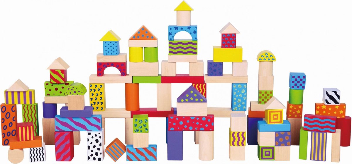 Vigatoys https: www.cchobby.nl viga-houten-blokken-met-patroon-afm-3-cm-diverse-kleuren-100-onderdelen-1-set